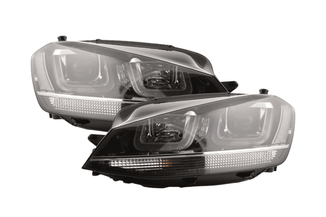 Volkswagen Golf Mk7 Black LED Headlights - R Style Chrome (12-17) - K2 Industries