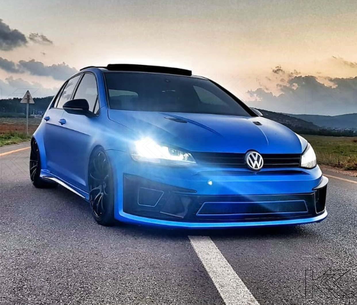 Volkswagen Golf Mk7 Black LED Headlights - R Style Chrome (12-17) - K2 Industries