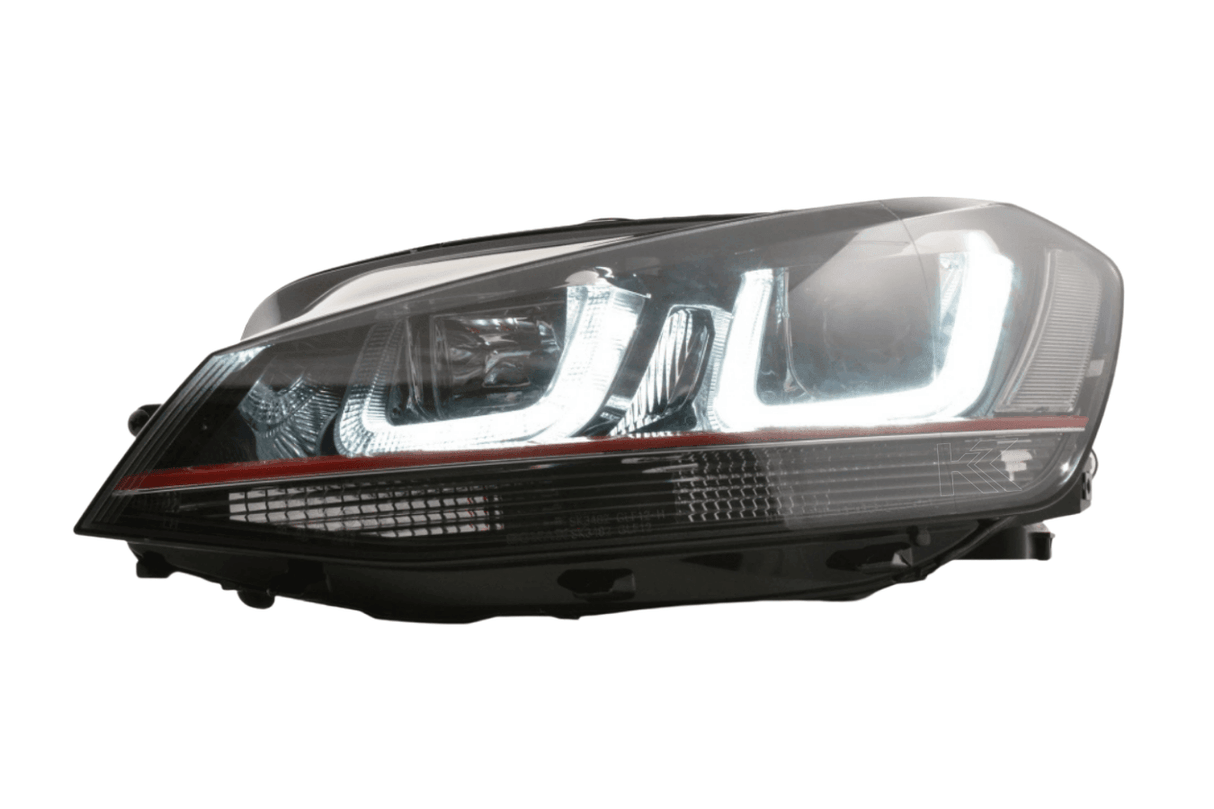 Volkswagen Golf Mk7 Black LED Headlights - R Style Red (12-17) - K2 Industries