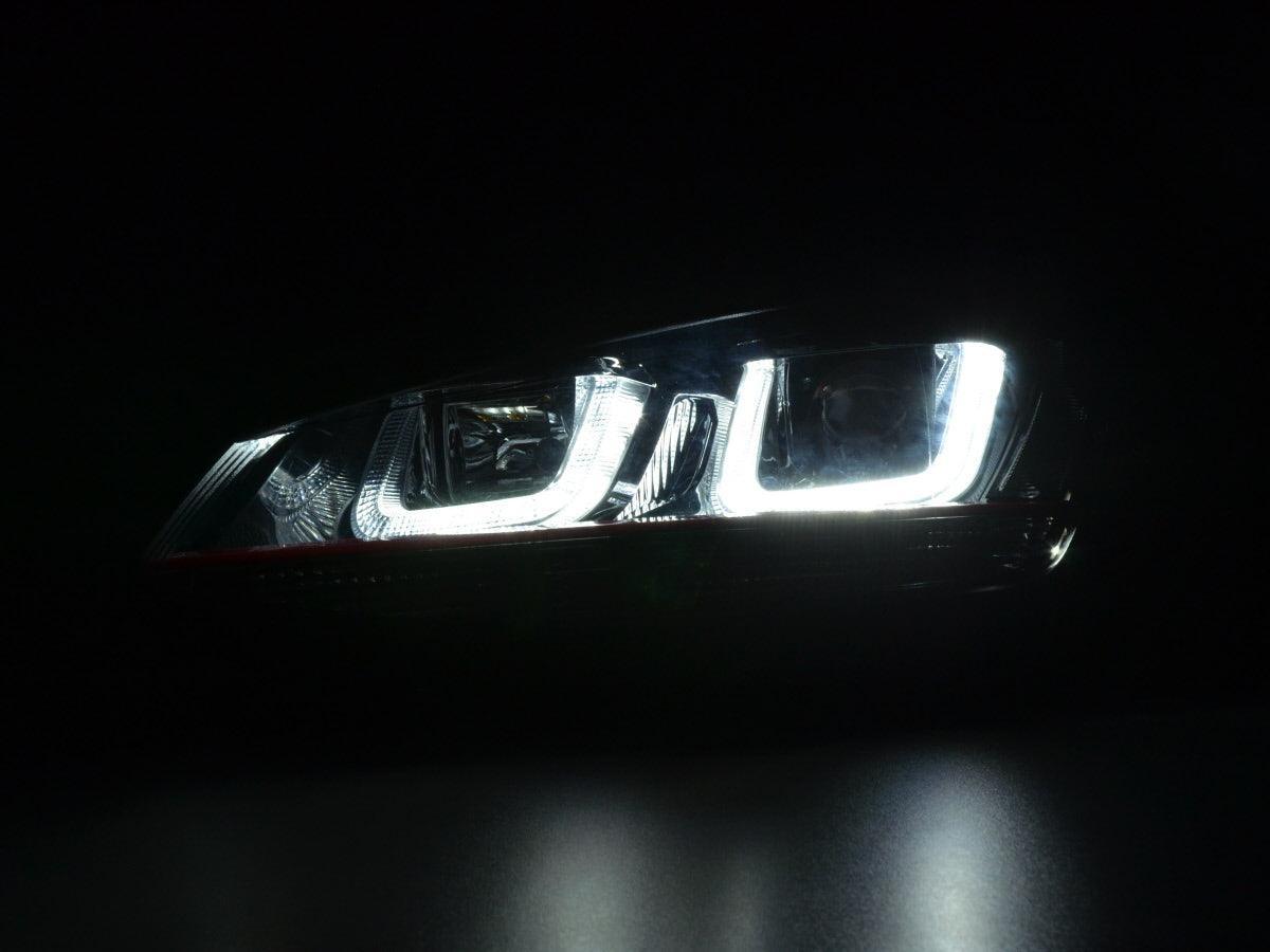 Volkswagen Golf Mk7 Black LED Headlights - R Style Red (12-17) - K2 Industries