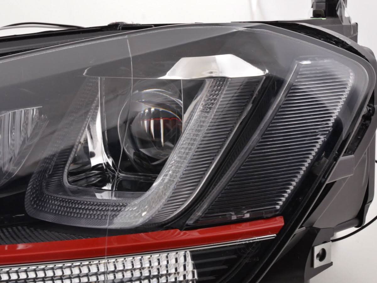 Volkswagen Golf Mk7 Black LED Headlights - R Style Red (12-17) - K2 Industries