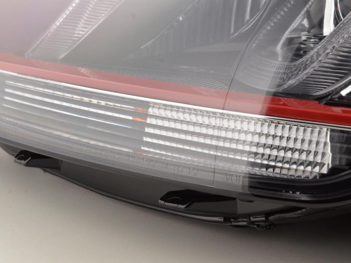 Volkswagen Golf Mk7 Black LED Headlights - R Style Red (12-17) - K2 Industries