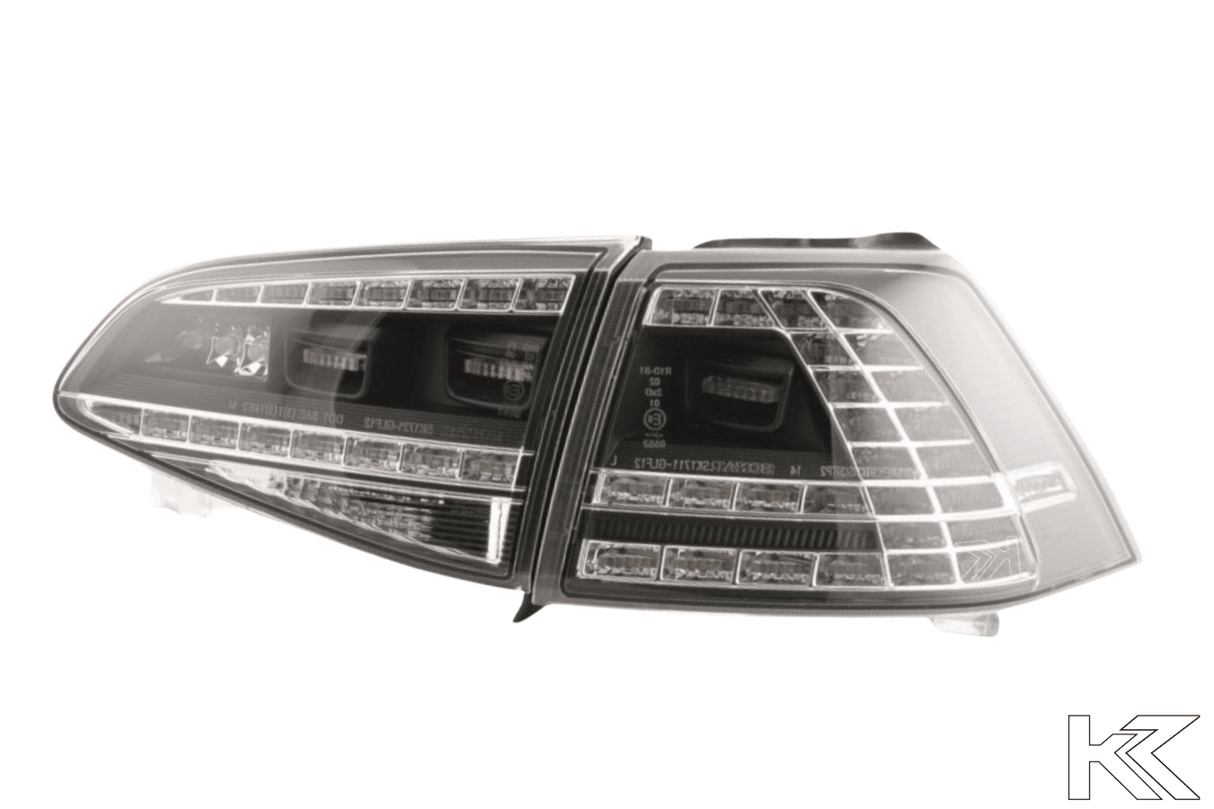 Volkswagen MK7 Golf/GTI/R - Clear/Black LED Tail Lights for Halogen Models (2012-2017) - K2 Industries