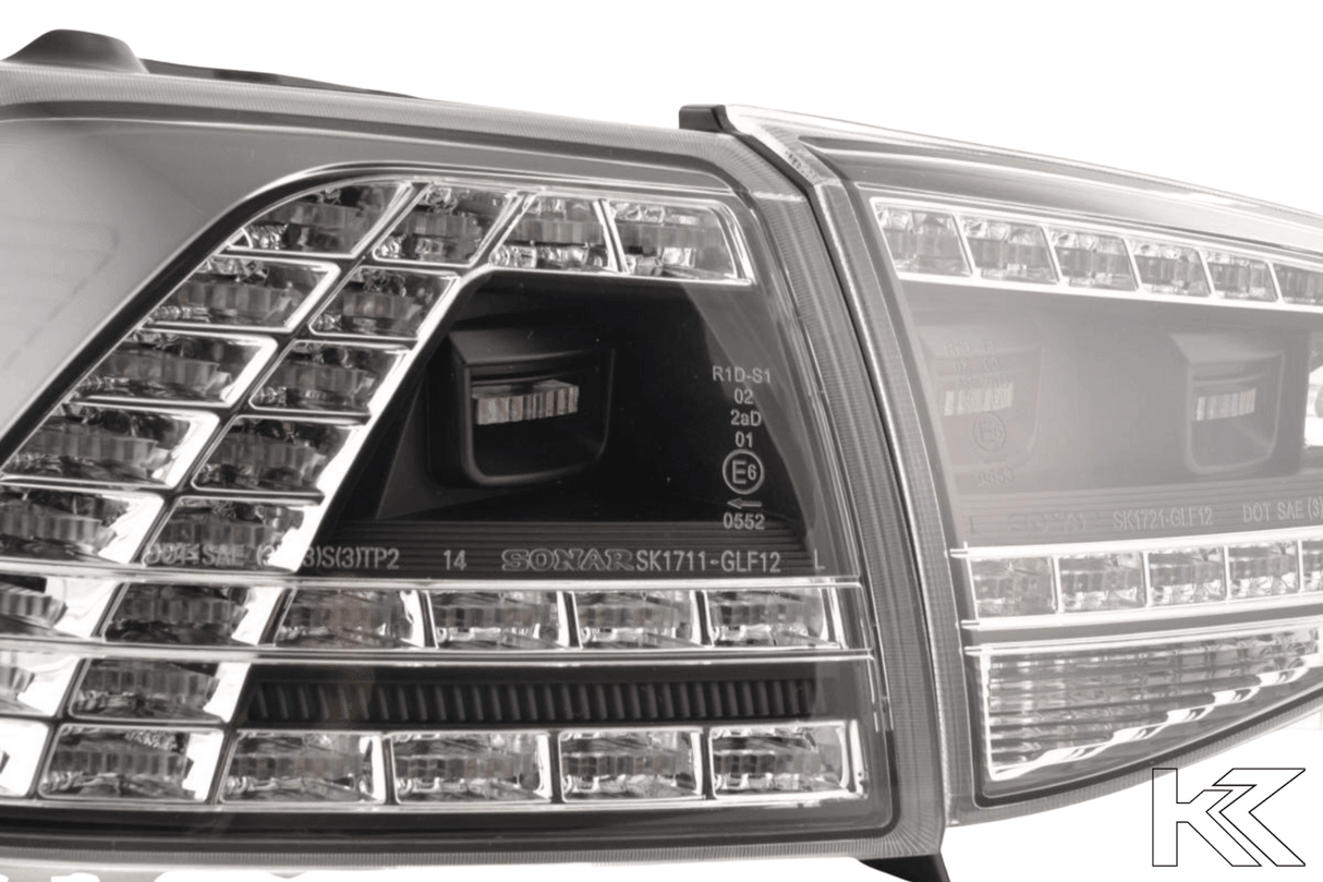 Volkswagen MK7 Golf/GTI/R - Clear/Black LED Tail Lights for Halogen Models (2012-2017) - K2 Industries