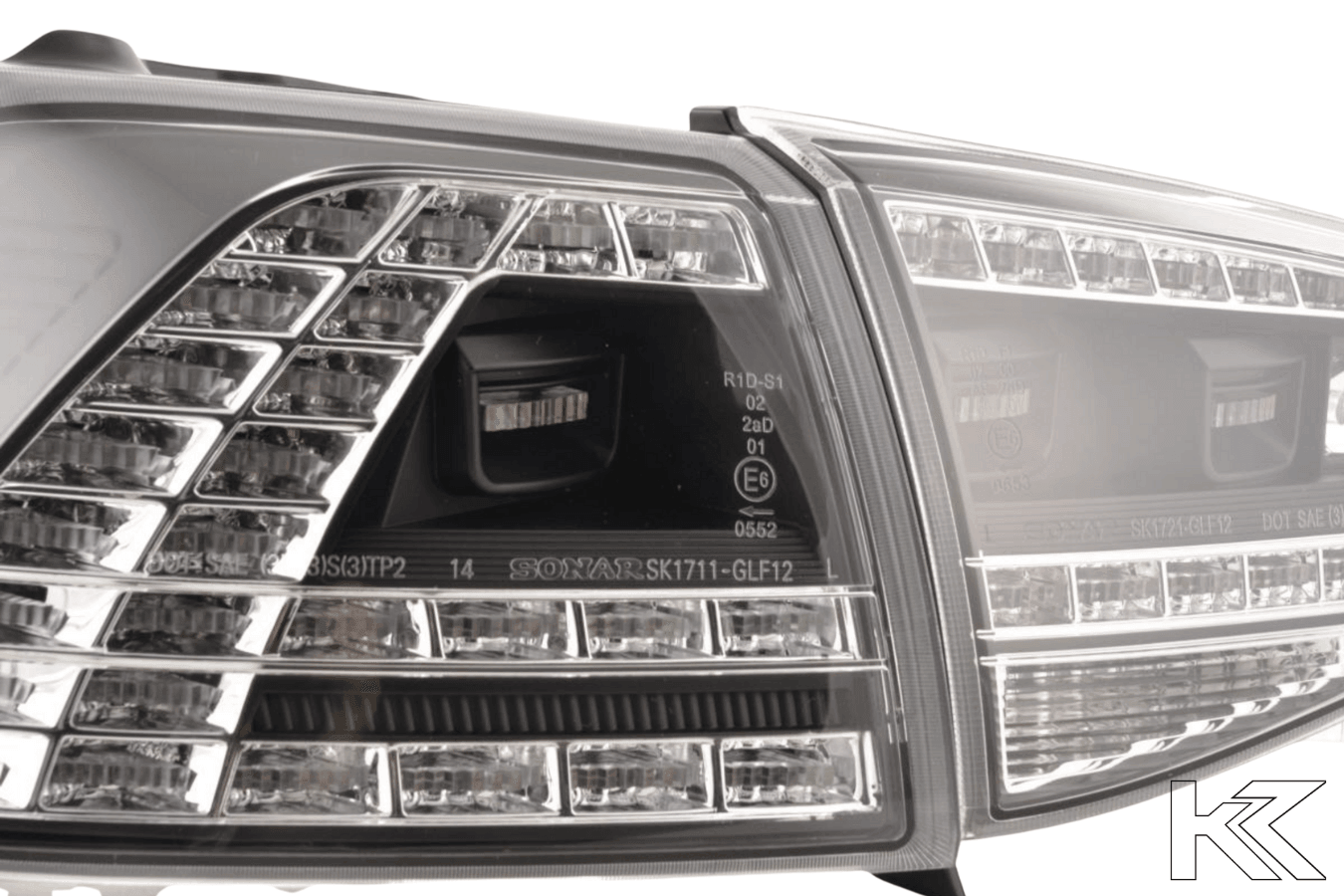 Volkswagen MK7 Golf/GTI/R - Clear/Black LED Tail Lights for Halogen Models (2012-2017) - K2 Industries