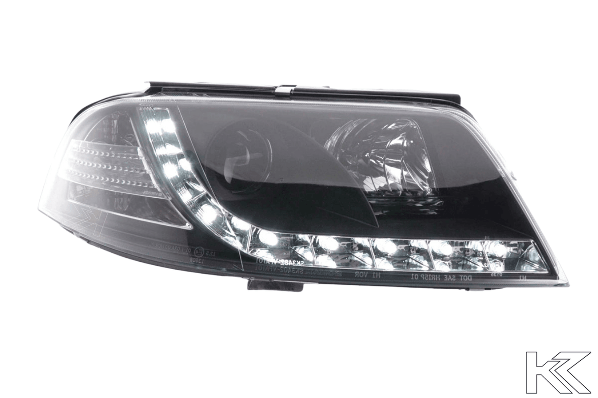 Volkswagen Passat (B5 / 3BG) Black LED Headlights with Daytime Running Lights (2000 - 2005) - K2 Industries