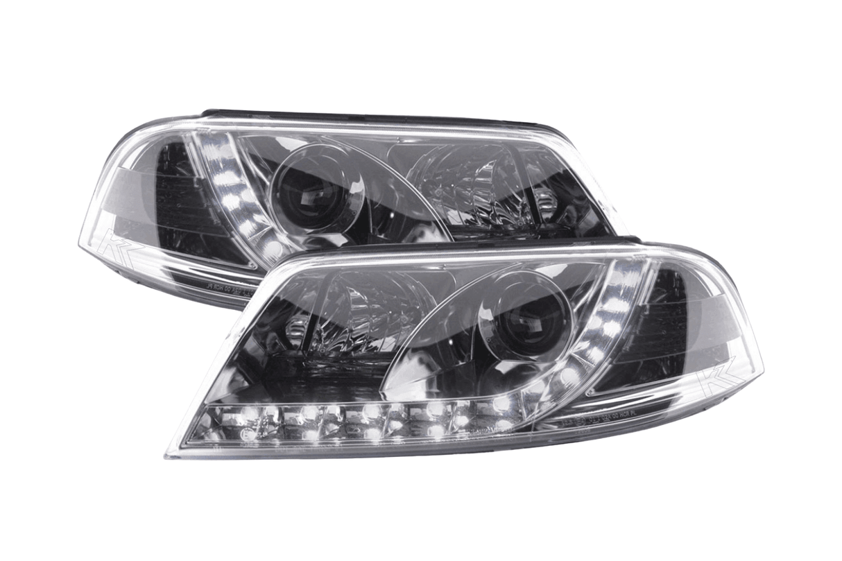 Volkswagen Passat (B5 / 3BG) Chrome LED Headlights with Daytime Running Lights (2000 - 2005) - K2 Industries