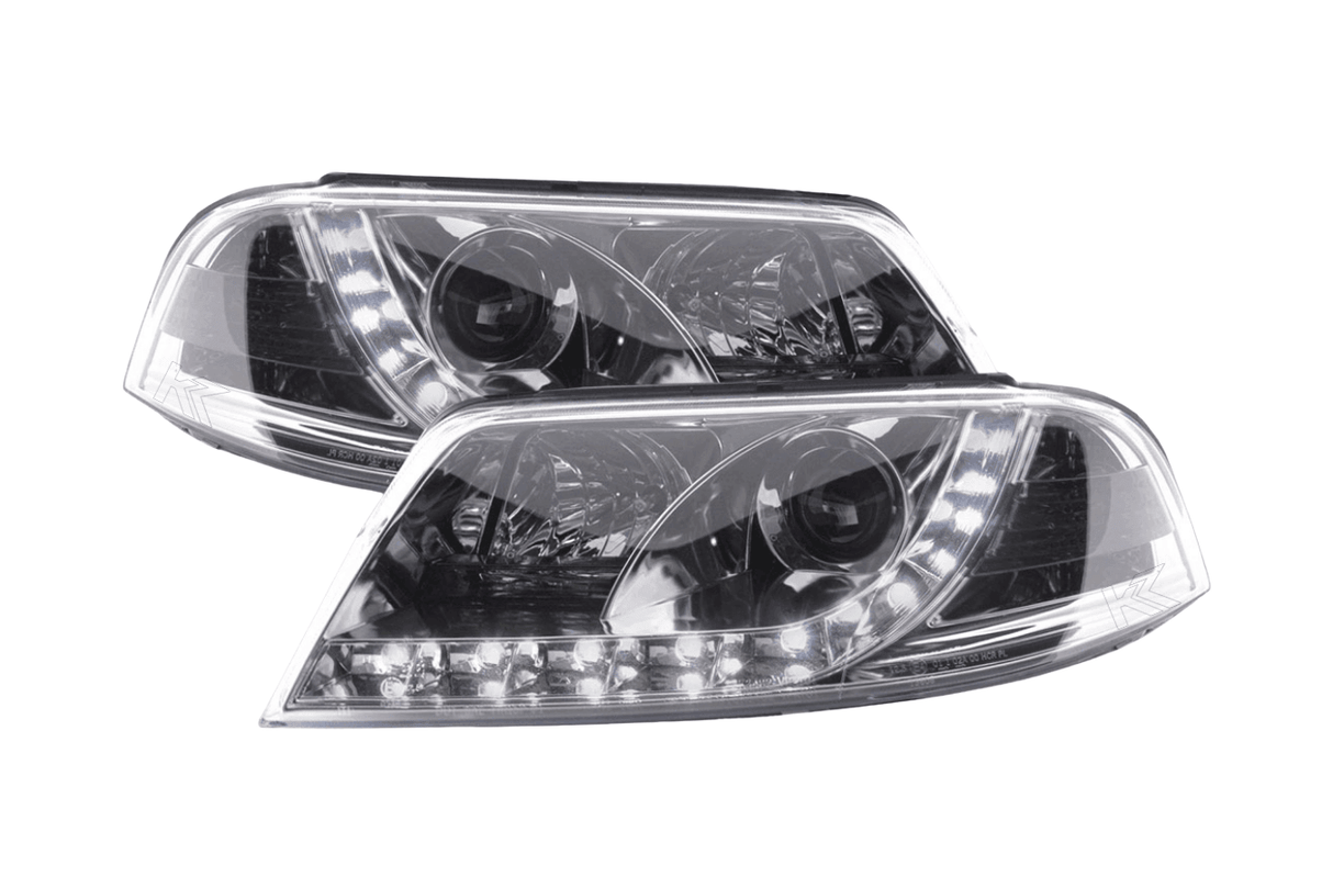 Volkswagen Passat (B5 / 3BG) Chrome LED Headlights with Daytime Running Lights (2000 - 2005) - K2 Industries