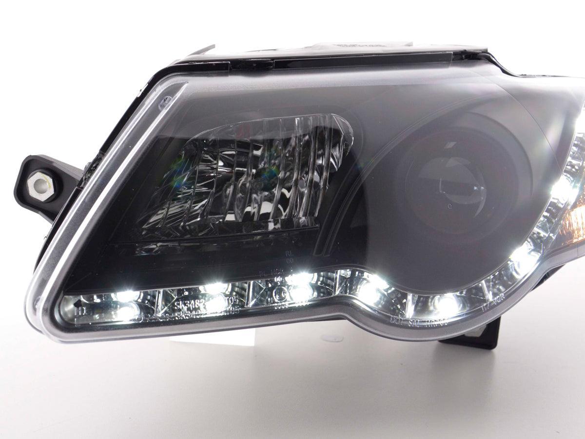 Volkswagen Passat (B6 / 3C) Black LED Headlights with Daytime Running Lights (2005 - 2010) - K2 Industries
