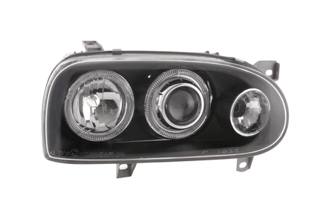 VW Golf 3 type 1HXO, 1 EXO Black Angel Eye Headlights (1991-1997) - K2 Industries