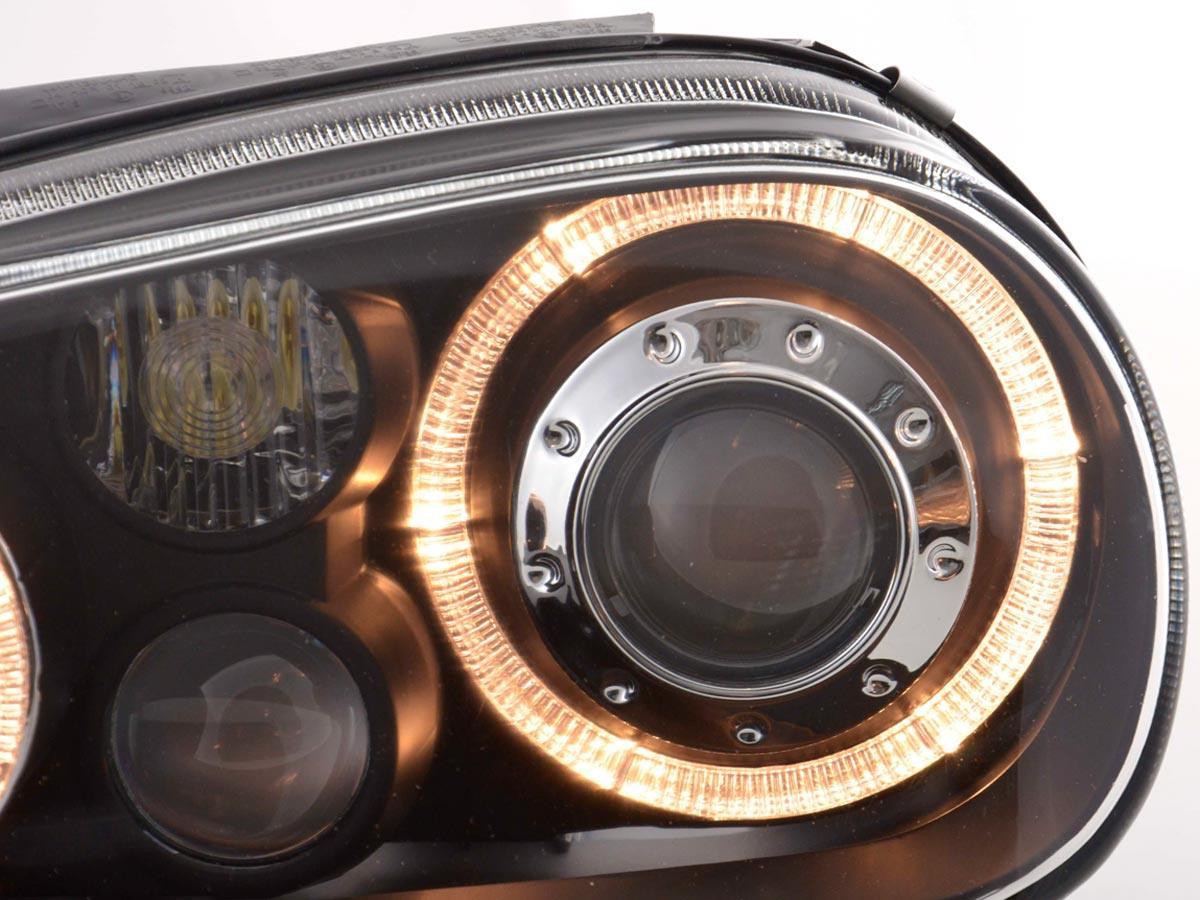VW Golf 4 (1J) OE+ Black Angel Eyes Headlights- (1998-2003) - K2 Industries