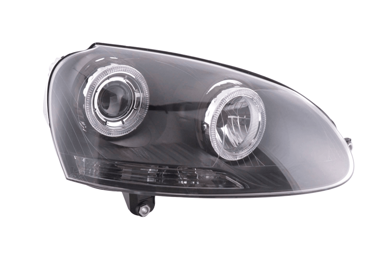 VW Golf 5 Black Angel Eye Headlights with DRL (2003-2008) - K2 Industries