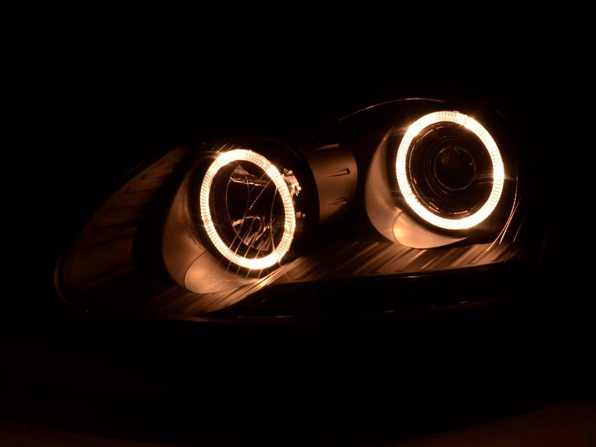 VW Golf 5 Black Angel Eye Headlights with DRL (2003-2008) - K2 Industries