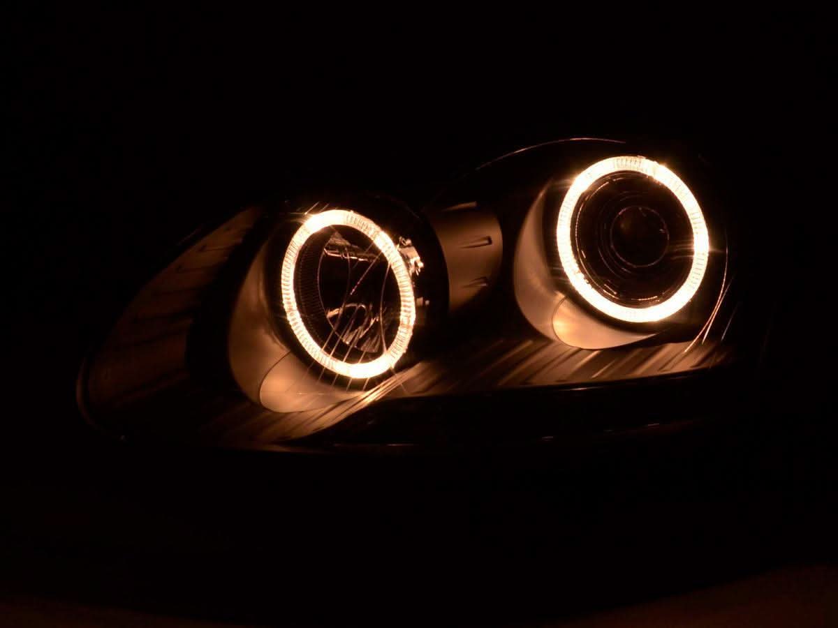 VW Golf 5 Black Angel Eye Headlights with DRL (2003-2008) - K2 Industries