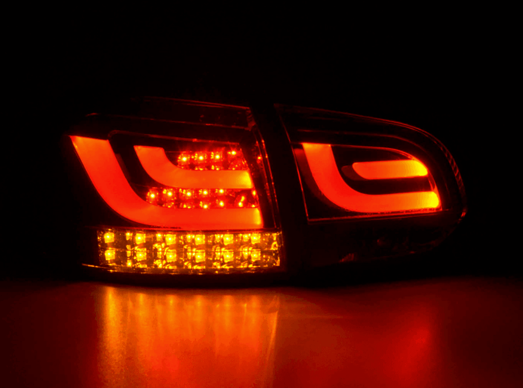 VW Golf Mk6 GTI LED Bar Red/Smoked Tail Lights V1 LED Indicators (2008-2014) - K2 Industries