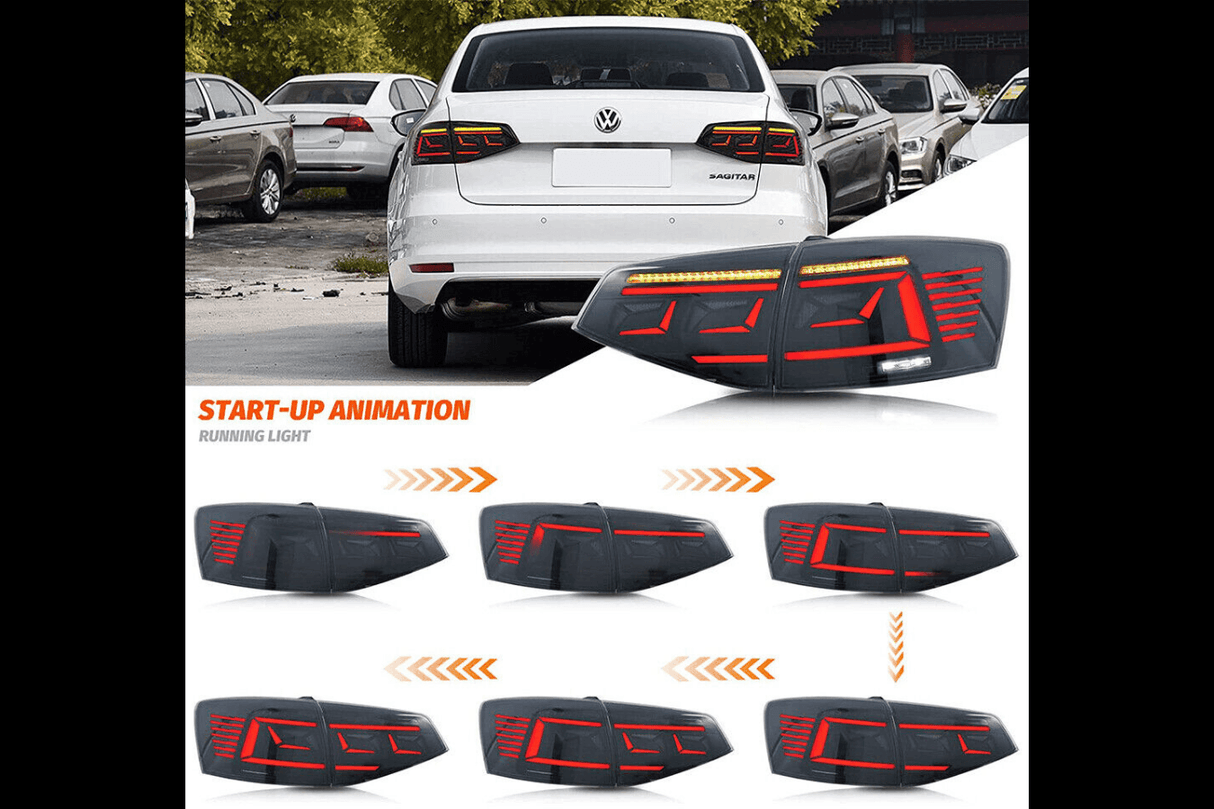 VW Jetta 6th Gen (A6) Dynamic LED Tail Lights 2015-2018 - K2 Industries