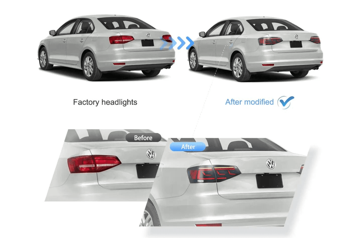 VW Jetta 6th Gen (A6) Dynamic LED Tail Lights 2015-2018 - K2 Industries