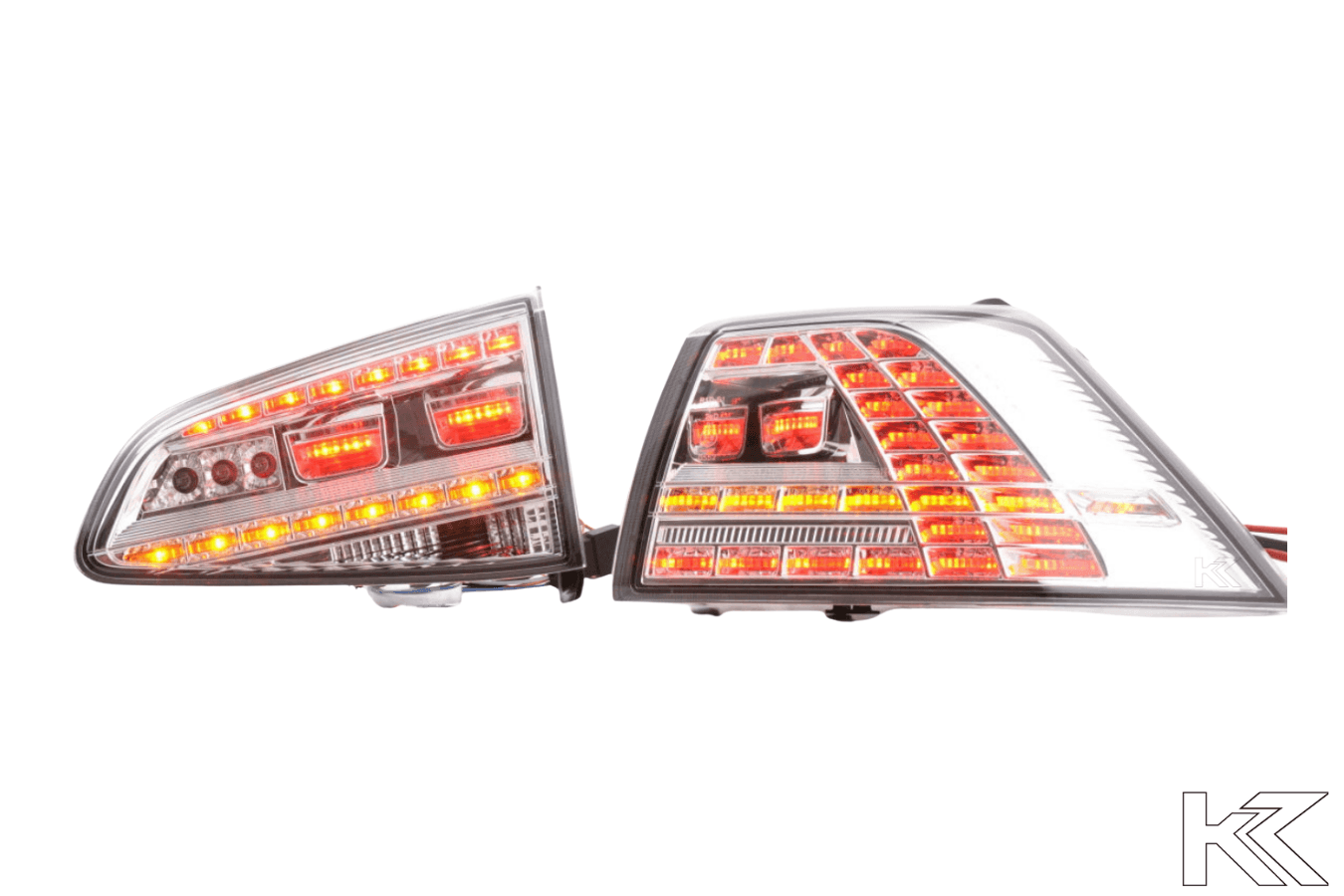 VW MK7 Golf GTI Chrome/Clear LED Tail Lights (2012 - 2017) - K2 Industries
