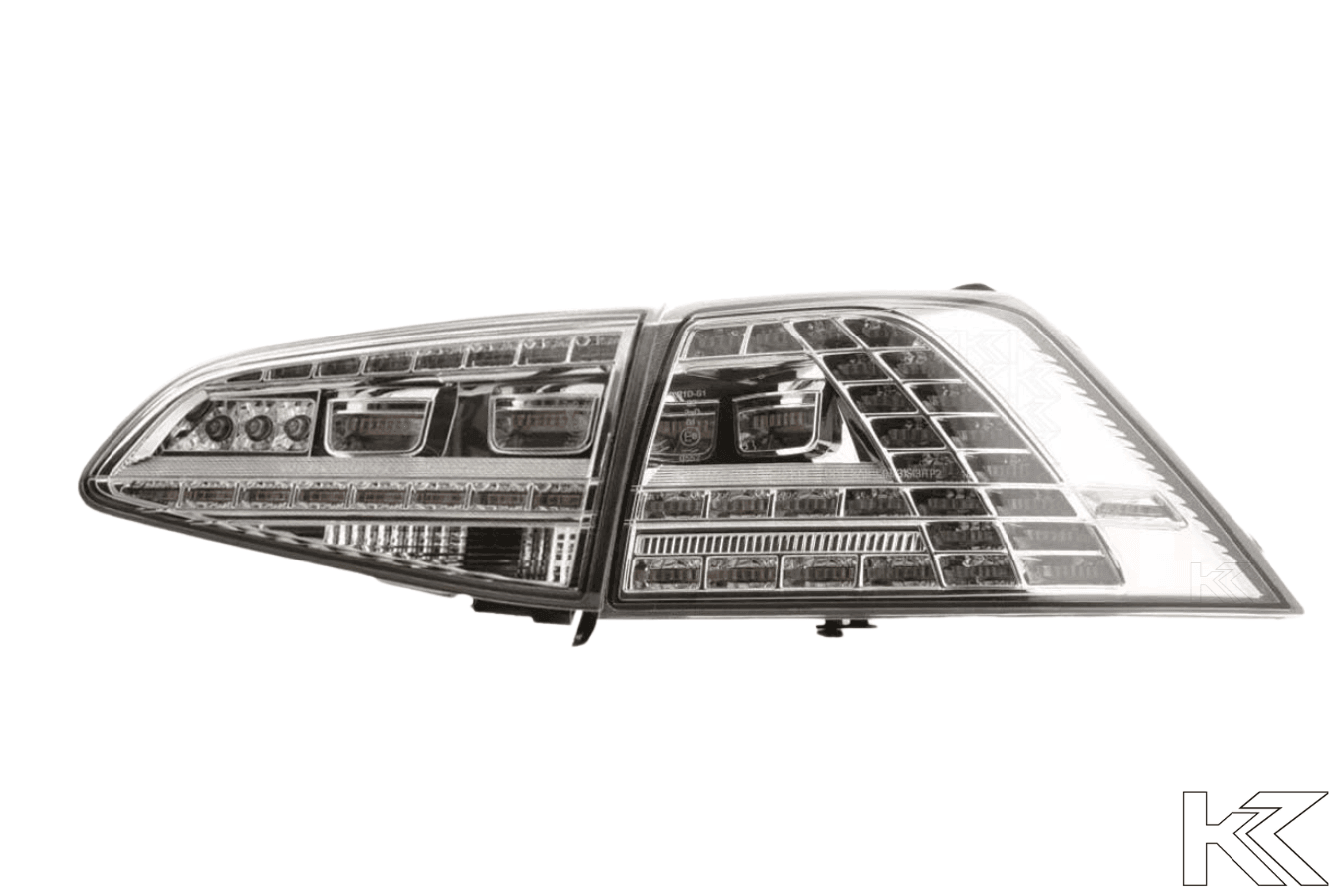 VW MK7 Golf GTI Chrome/Clear LED Tail Lights (2012 - 2017) - K2 Industries