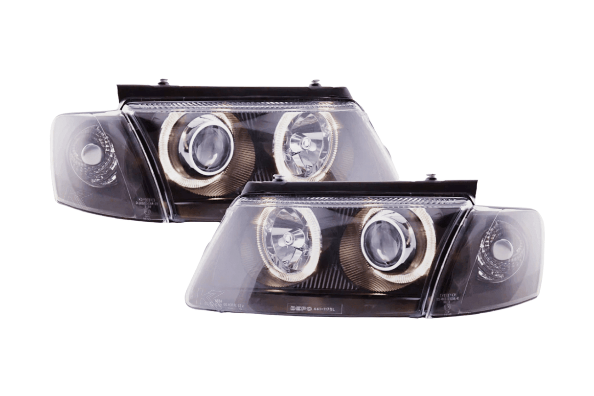 VW Passat B5 3B Black Angel Eyes Headlights (1997-2000) - K2 Industries
