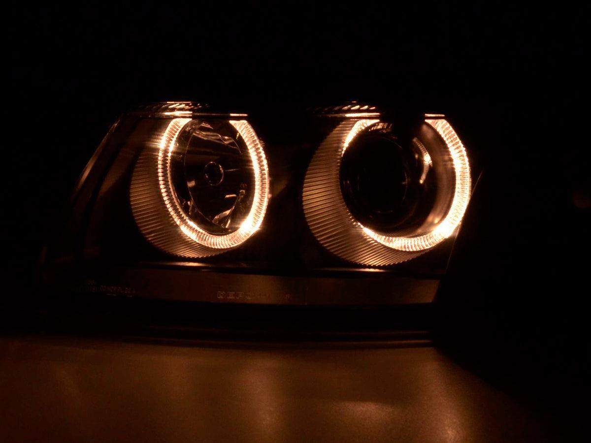 VW Passat B5 3B Black Angel Eyes Headlights (1997-2000) - K2 Industries