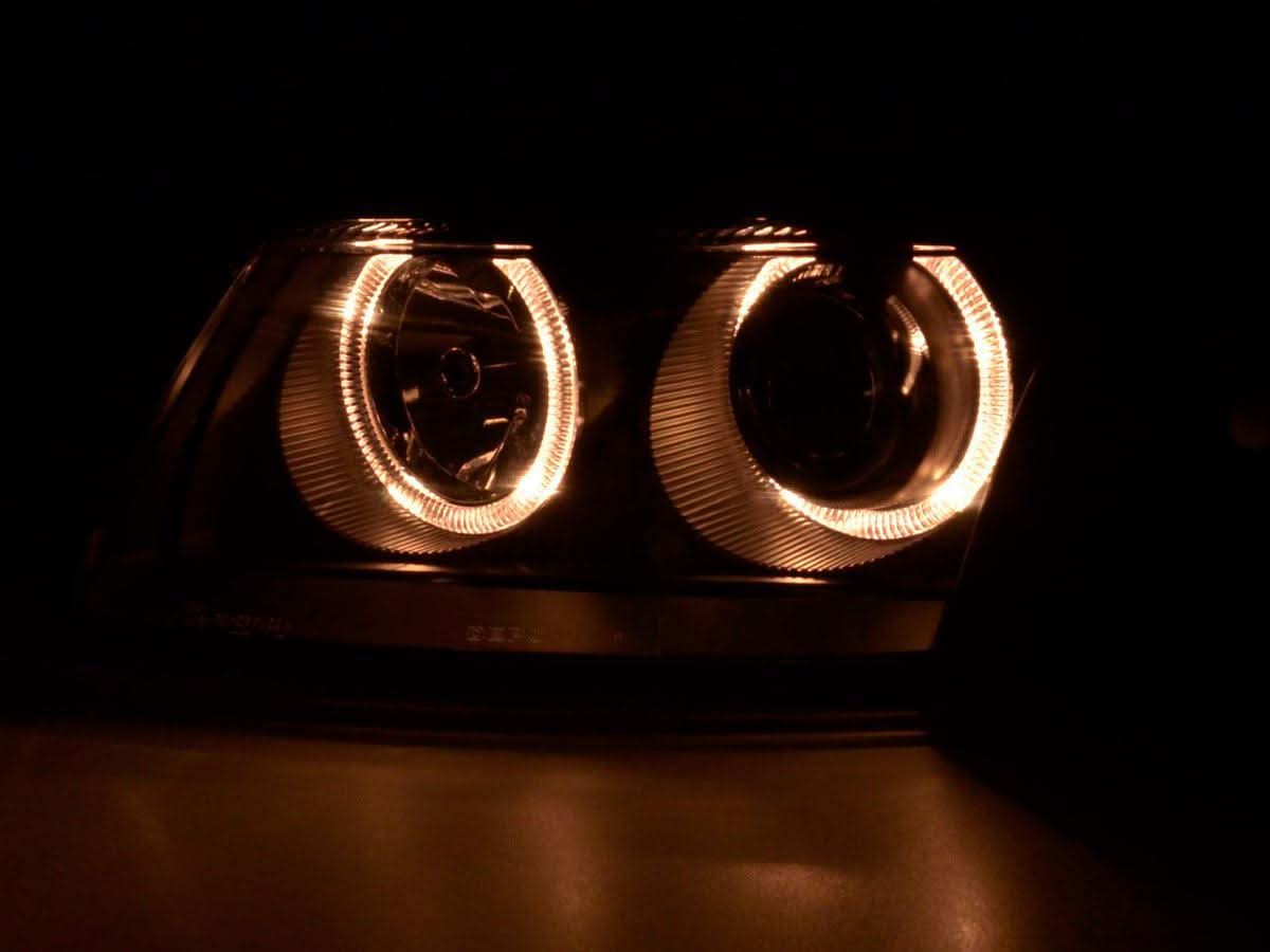 VW Passat B5 3B Black Angel Eyes Headlights (1997-2000) - K2 Industries