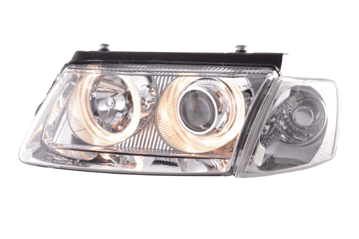 VW Passat B5 Chrome Angel Eye Headlights (1997-2000) - K2 Industries