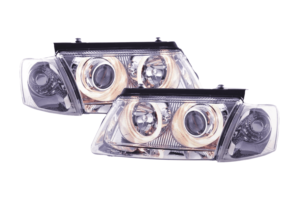 VW Passat B5 Chrome Angel Eye Headlights (1997-2000) - K2 Industries