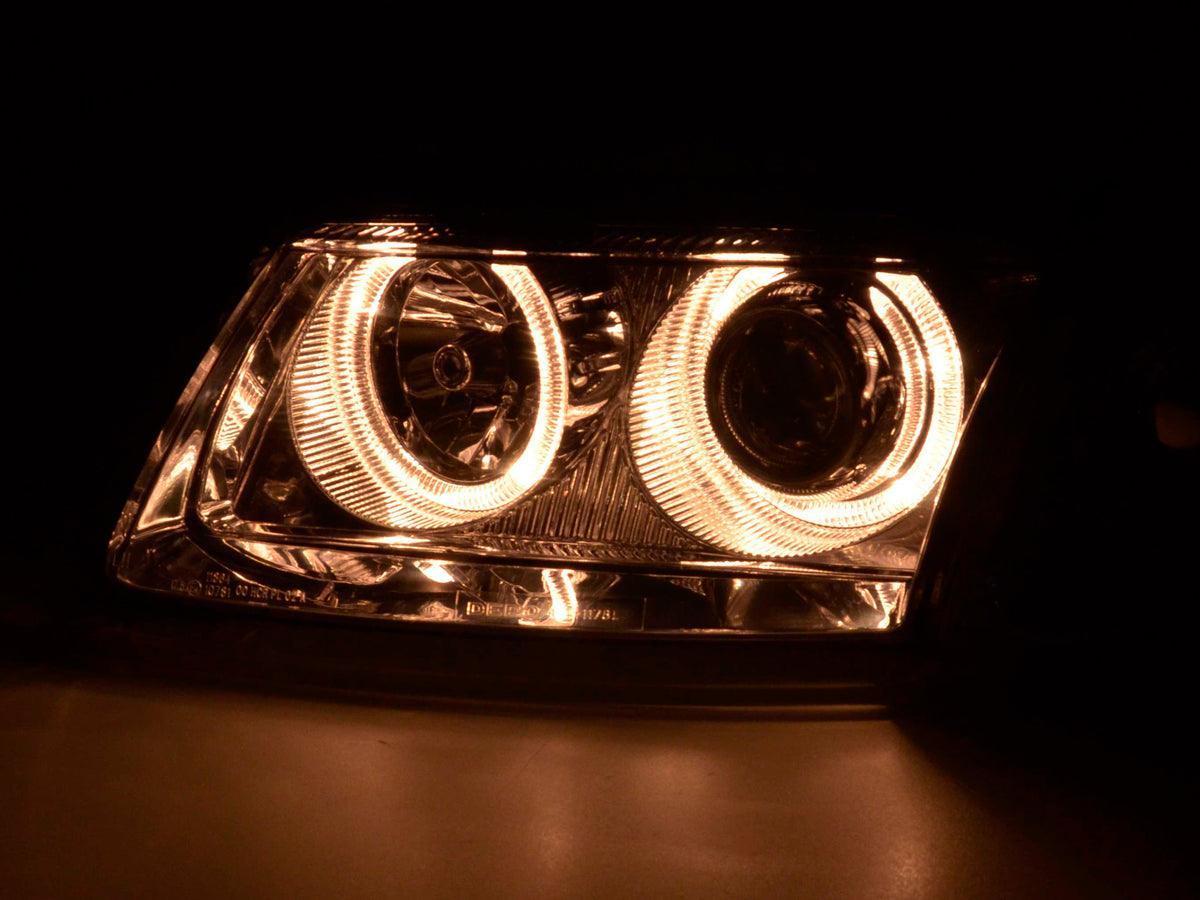 VW Passat B5 Chrome Angel Eye Headlights (1997-2000) - K2 Industries