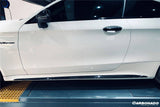 2015-2021 Mercedes Benz W205 C63 S AMG Coupe Carbon Fiber Side Skirts Extension Add On Lip