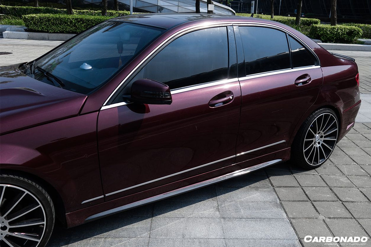 2008-2014 Mercedes Benz C Class W204 Sedan P Style Side Skirts
