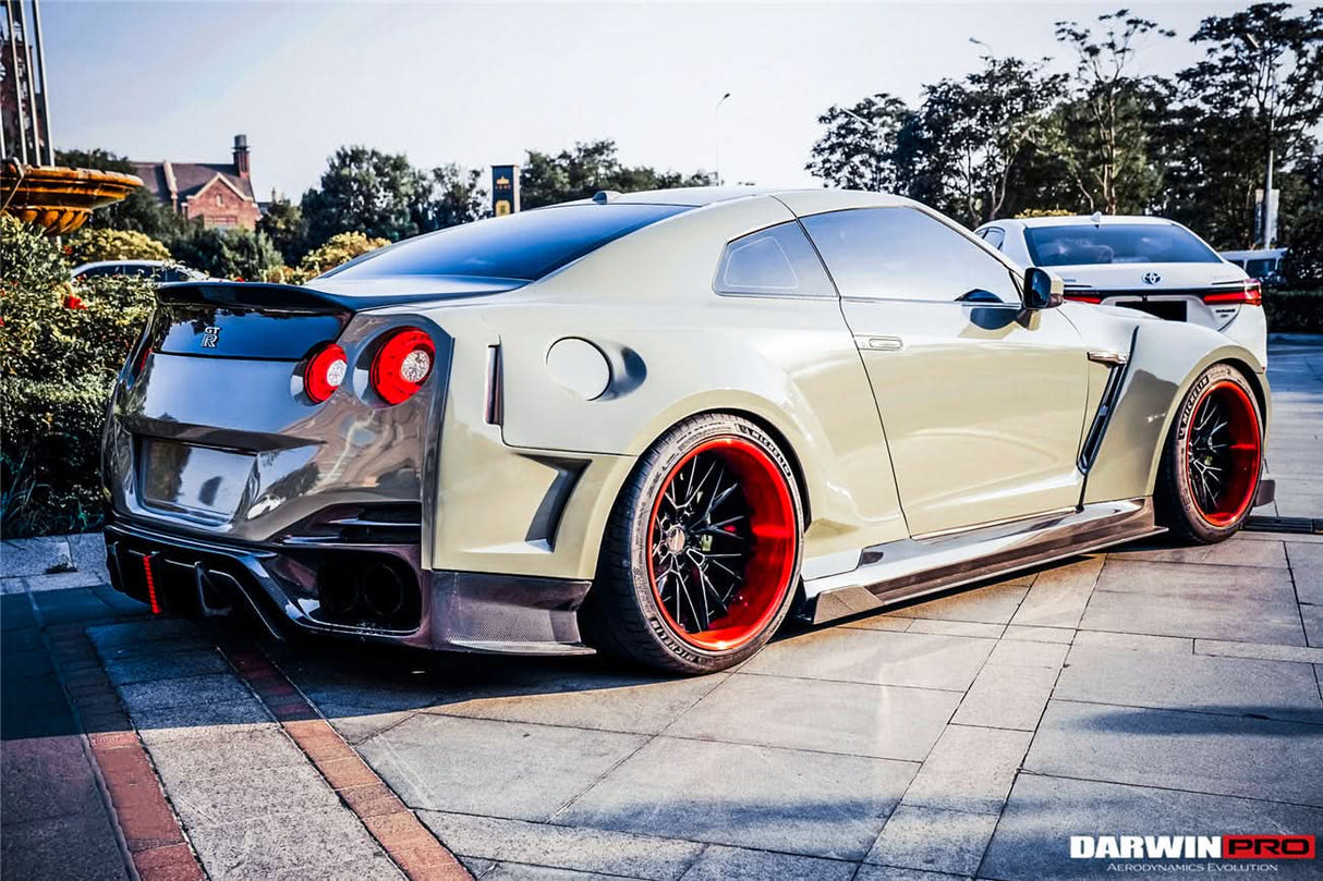 DarwinPRO 2008-2023 Nissan GTR R35 CBA DBA EBA BKSSII Style Rear Bumper with Diffuser Undertray And LED Light