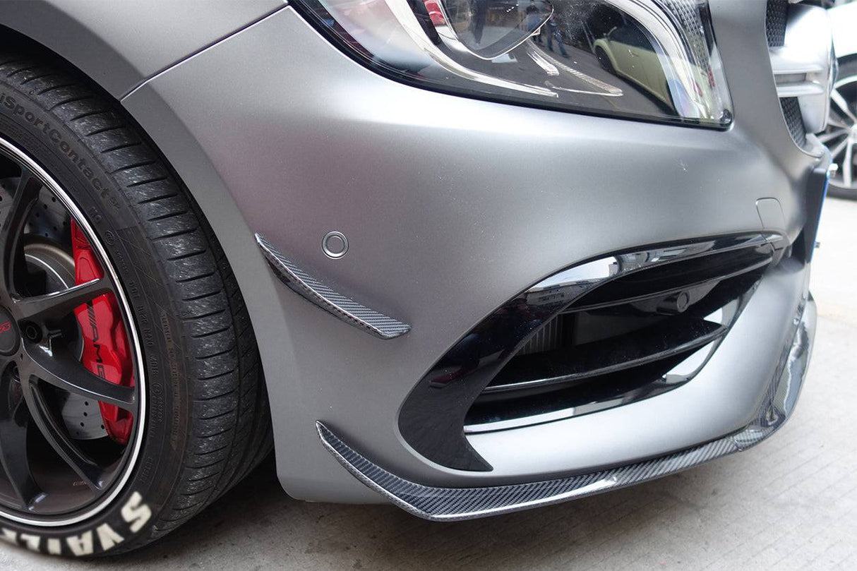 2016-2018  Mercedes Benz  W176 A45 AMG BKSS Style Carbon Fiber Front Bumper Canards