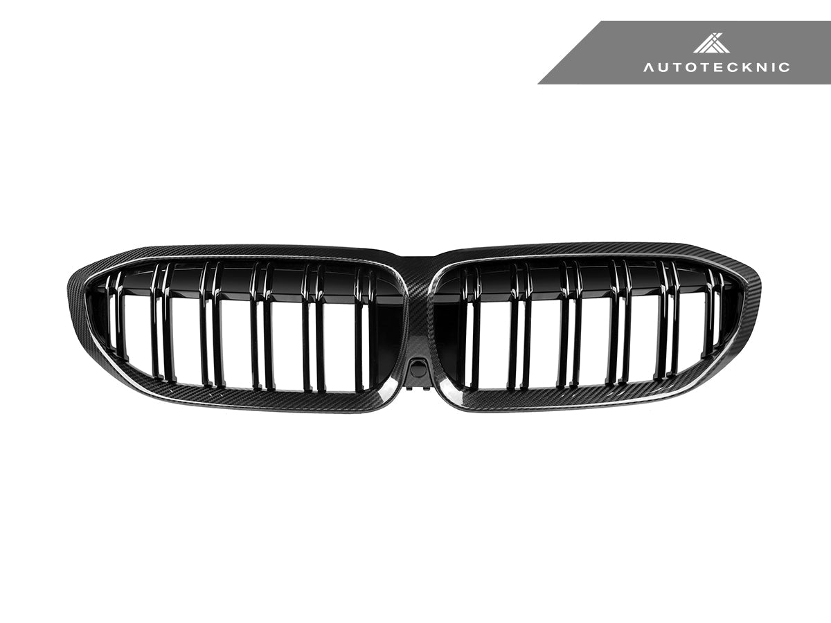 AutoTecknic Dry Carbon Fiber Dual-Slats Front Grilles - G20 3-Series Pre-LCI