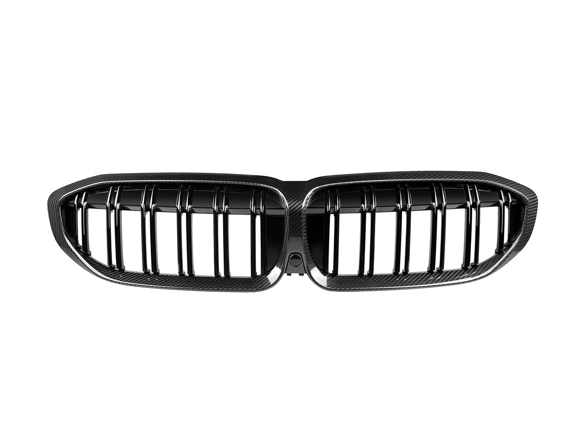 AutoTecknic Dry Carbon Fiber Dual-Slats Front Grilles - BMW G20 3-Series Pre-LCI