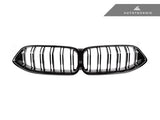 AutoTecknic Dual-Slats Gloss Black Front Grille - BMW G14/ G15/ G16 8-Series