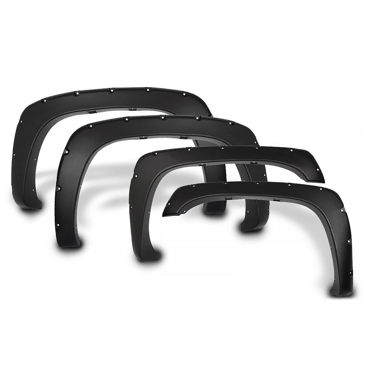 1999-2006 Chevy Silverado Sierra Bolt Fender Flares Smooth Black ABS