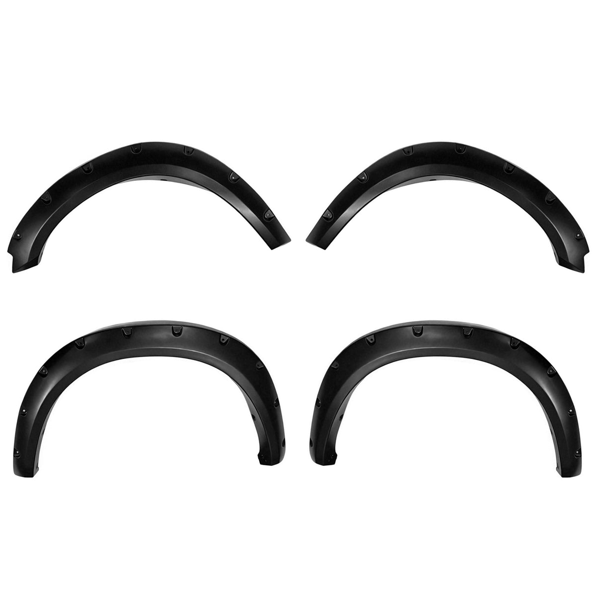 2009-2018 Dodge Ram 1500 4PCS Wheel Arch Fender Flares Replacement Pocket Rivet Style Textured Black