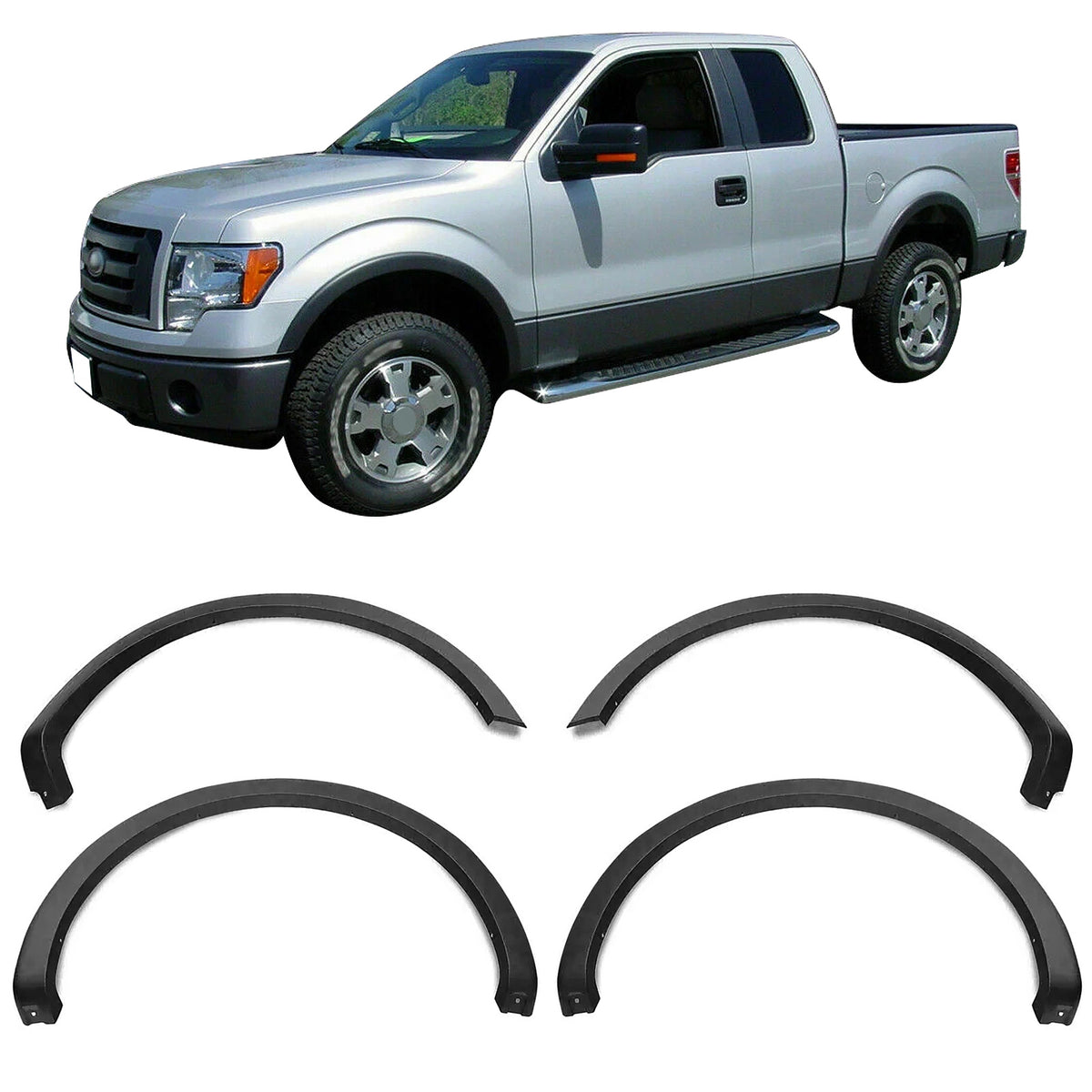2009-2014 Ford F-150 OE Style Fender Flares Wheel Arch Cover PP 4PCS