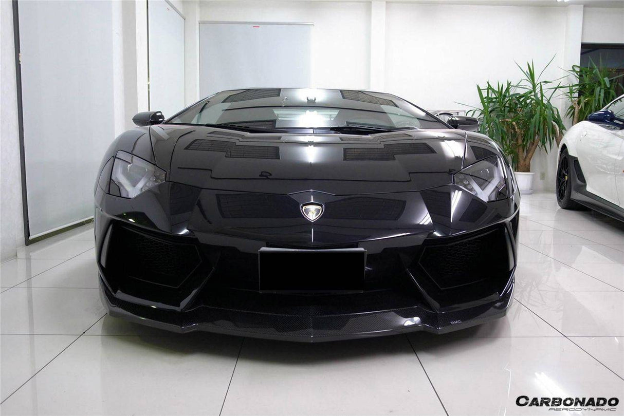2011-2016 Lamborghini Aventador Style Carbon Fiber Front Lip Carbonado (DM) Fits: LP700 Coupe and Roadster