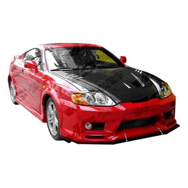 2003-2006 Hyundai Tiburon 2 doors CYBER Style Carbon Fiber Black Hood