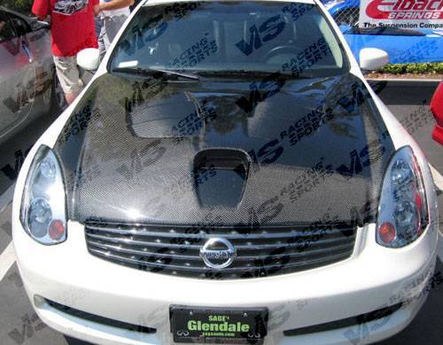 2003-2007 Infiniti G35 2 doors FUZION Style Carbon Fiber Black Hood