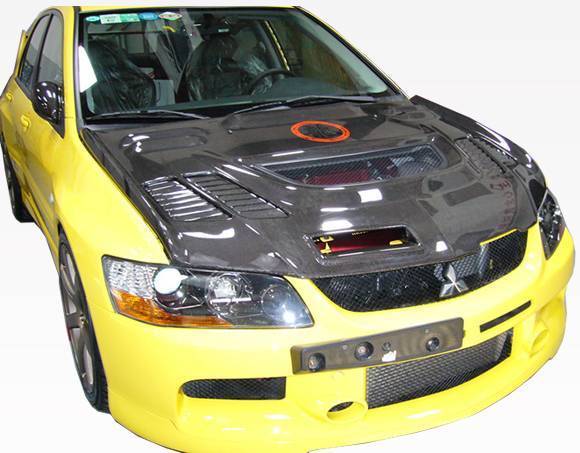 2003-2005 Mitsubishi EVO 8 4 doors JC Style Carbon Fiber Black Hood
