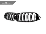 AutoTecknic Dual-Slats Gloss Black Front Grille - BMW G14/ G15/ G16 8-Series