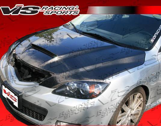 2004-2009 Mazda 3 Hatchback M Speed Style Carbon Fiber Black Hood