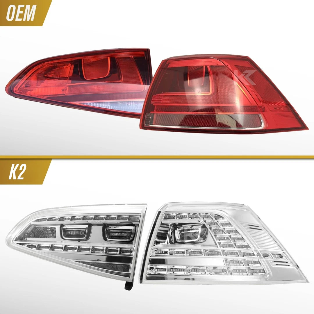 Volkswagen MK7 GTI Premium Euro Style All Clear Lens LED Tail Lights (2015-2017) - With OBD Coder