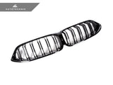 AutoTecknic Dual-Slats Gloss Black Front Grille - BMW G14/ G15/ G16 8-Series