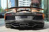 2011-2016 Lamborghini Aventador Style Carbon Fiber Rear Diffuser Lip Carbonado (DM) Fits: LP700 Coupe and Roadster