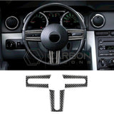 Mustang 2005-2009 Real Carbon Fiber Steering Wheel Trim Overlay
