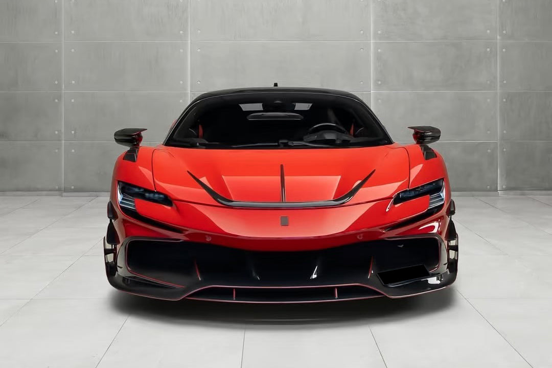 2020-UP Ferrari Autoclave Carbon Fiber Front Bumper Canards Carbonado (MSY) Fits: SF90 Stradale and Spider